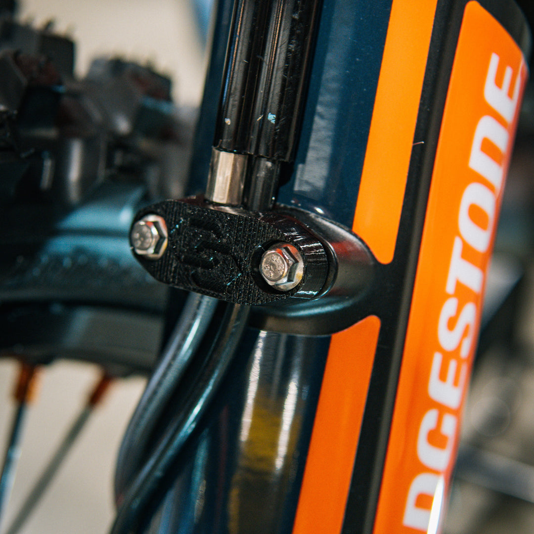 Full Wrap Fork Guards on KTM 300 XC-W — square crop of full wrap coverage